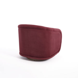 English Elm Swivel Barrel Chair Plush Teddy Fabric Pumpkin Silhouette for Living Room or Bedroom W3244P288860