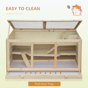 English Elm Pawhut Solid Wood Outdoor Cat House Two Story Shelter with Balcony Asphalt Roof W2225P173815