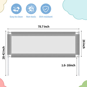 English Elm Bed Rail For Toddlers - Safe, Detachable Guard For Queen & Full Beds - Breathable Mesh & Durable Design T3210P305486