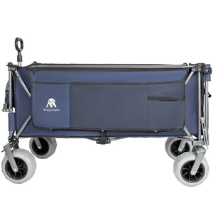 English Elm 67in Heavy Duty Utility Wagon with Extendable Tailgate and All Terrain Wheels 500lb Capacity Blue Gray W2932P417645