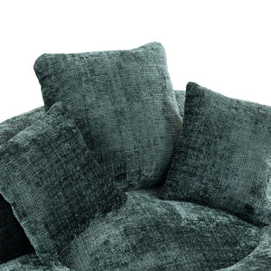 English Elm Lazy Sofa Oversized Ergonomic Bean Bag Lounger with High Wrap Back, Plush Chenille Foam Comfort for Living Room, Bedroom, Office Emerald W395P252054