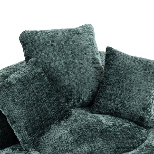 English Elm Lazy Sofa Oversized Ergonomic Bean Bag Lounger with High Wrap Back, Plush Chenille Foam Comfort for Living Room, Bedroom, Office Emerald W395P252054