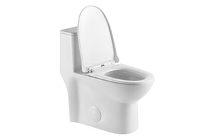 English Elm 1.1/1.6 Gpf One-piece Elongated Ceramic Toilet Skirted Base Comfort Height Soft Close B2724P248740