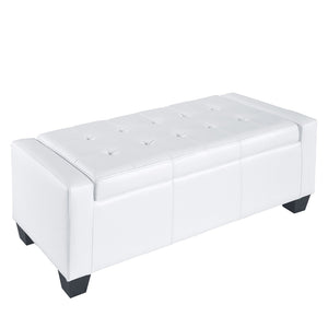 English Elm Faux Leather Tufted Storage Bench with Soft Close Lid for Bedroom or Entryway T3971P383396