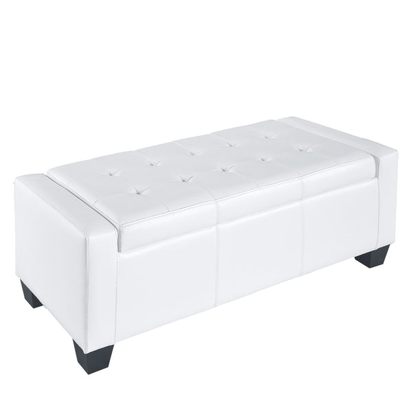 English Elm Faux Leather Tufted Storage Bench with Soft Close Lid for Bedroom or Entryway T3971P383396