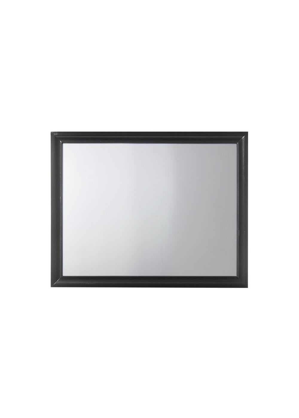 English Elm Naima Black Finish Mirror — 41"x31" Sleek Non-Beveled Wall Mirror with Durable Wood-Composite Frame, Modern Elegance and Light-Boosting Reflection B2726P261244