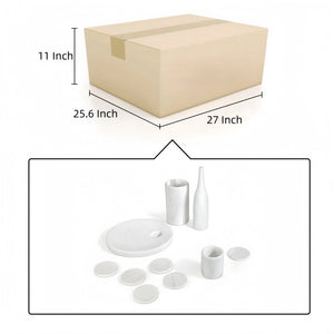 English Elm White Natural Marble Dining Room Accessories Set - Luxurious 10-Piece Collection For Elegant Tables W1696P262939-GIGA