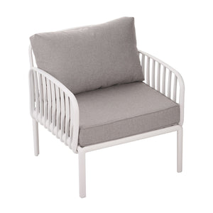 English Elm Christopher Knight Home® - ( SET OF 2 ) Outdoor Patio Club Chair with Waterproof Thick Cushions, Deep Seating, Modern Classic Style White+gray N780P199454W-2