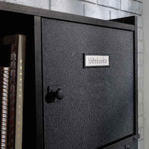 English Elm Hutch, Modern Rustic Brown Finish With Adjustable Shelves For Stylish Home Office Organization B356P367853