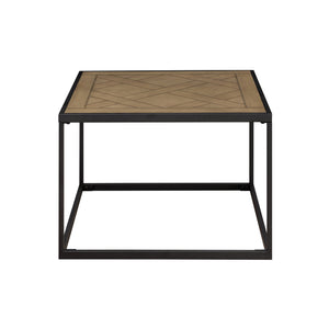 English Elm Walker Edison - Contemporary Parquet-Top Square Coffee Table with Metal Open-Box Frame, Warp-Resistant MDF, Sleek Design Brown 28 L x 28 W x 4 H B185P168862
