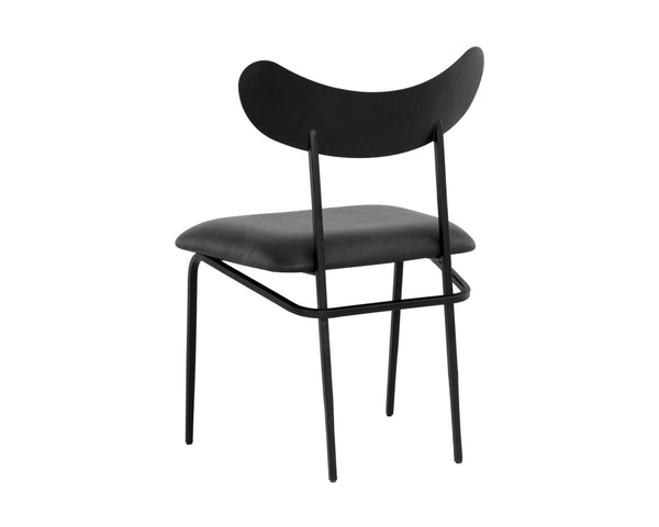 Sunpan Gibbons Dining Chair - Unique Mid-Century Modern Design with Handcrafted Leather and Iron Frame Black / Bravo Portabella
