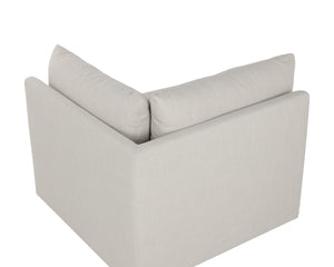 Sunpan Reve Modular - Luxurious Pillowy Softness Armchair In Effie Linen For Modern Spaces & Style Cream Fabric 111769