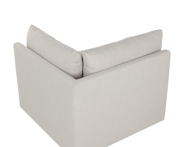 Sunpan Reve Modular - Luxurious Pillowy Softness Armchair In Effie Linen For Modern Spaces & Style Cream Fabric 111769