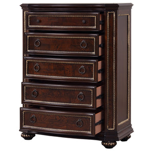 English Elm Paris G09300-D Dresser with Velvet-Lined Top Drawer, Wood Veneer Finish, Iron-Style Handles & Bun Feet Cherry 46 L x 23 W x 55 H B078P301567