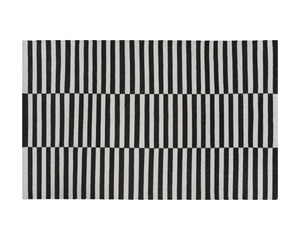 Sunpan Zigby Hand-Woven Rug - Sustainable Black and Ivory Design Perfect for Mid-Century Modern Spaces 6' X 9'