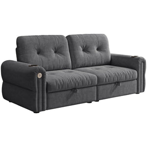English Elm It Chenille Convertible Loveseat Sleeper with Steel Frame for Compact Living Spaces W3820S00034