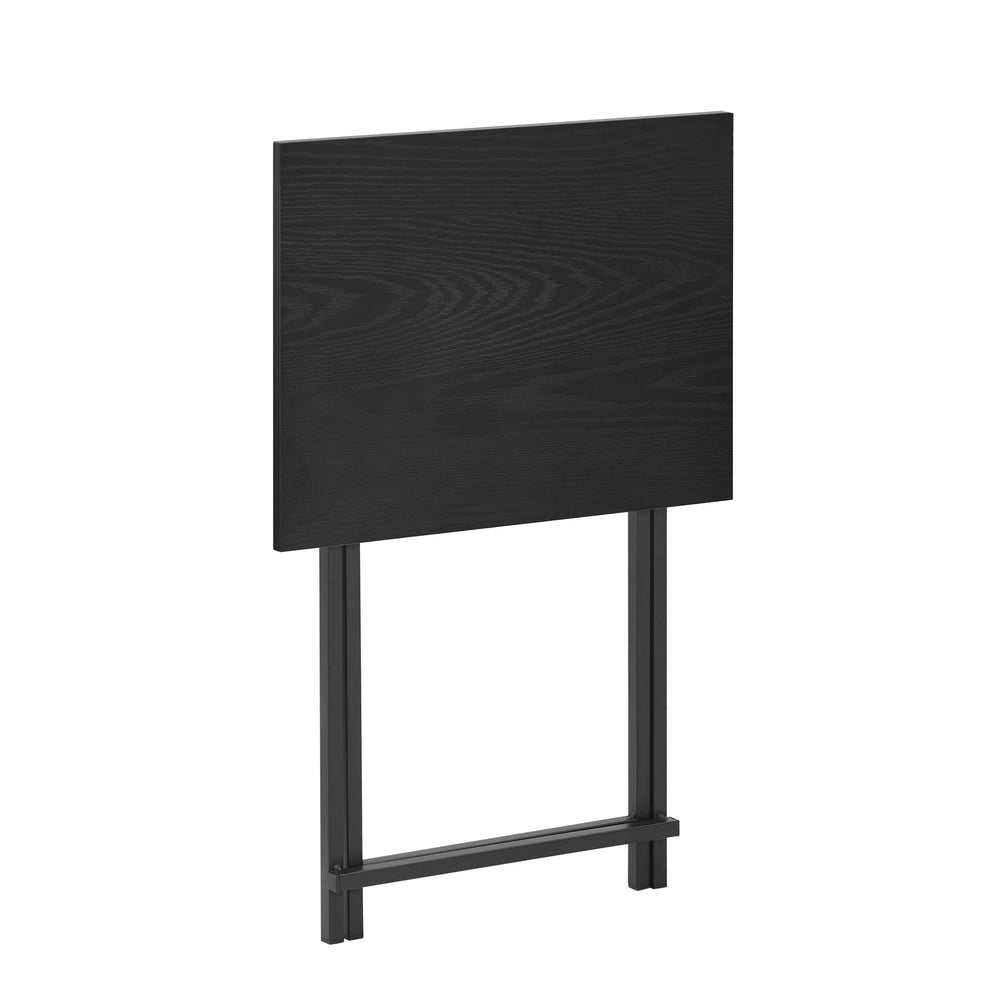 English Elm Black Rustic 2-Piece Folding TV Tray Tables — No Assembly, Portable Sofa & Snack Side Tables, Space-Saving W2167P154853