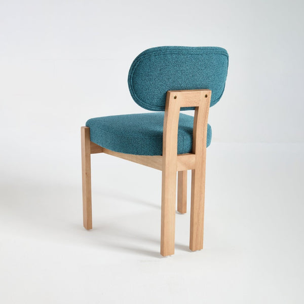 English Elm Wooden Wingback Dining Chairs Chenille Upholstered Farmhouse Set for Kitchen Comfort Teal W3244P316082