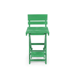 English Elm Harbor Point Recycled Hdpe Outdoor Folding Bar Stool Patio Deck All Season Seating Green B2745P409649