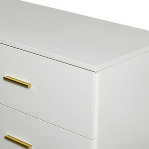 English Elm Modern White 8-Drawer Dresser Classic Bedroom Chest with Waterproof Finish, Sturdy Engineered Storage W1785P201163