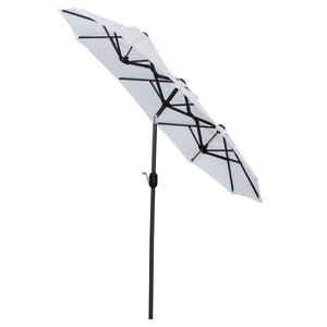 English Elm Outsunny 9.5' Double-Sided Patio Umbrella With Tilt & Crank, Large Canopy For Outdoor Shade & Style W2225P200475-GIGA