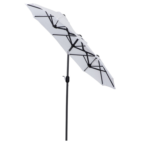English Elm Outsunny 9.5' Double-Sided Patio Umbrella With Tilt & Crank, Large Canopy For Outdoor Shade & Style W2225P200475-GIGA