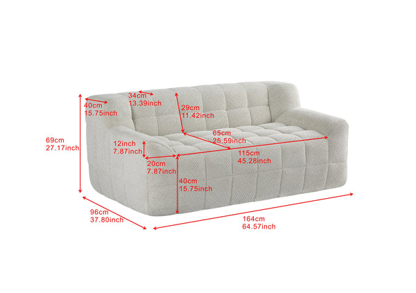 English Elm Liyasi Modular Full Compression Sofa — Plush Memory Foam Seating, Premium Fabric, No Assembly Needed Beige W820P293131
