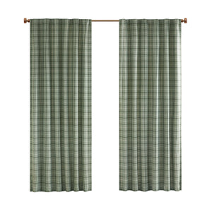 JLA Home Madison Park - Plaid Yarn-Dyed Thermal Curtain Panel with Fleece Backing — Rustic Insulating Privacy & Soft Glow 50 L x 84 W x 0.13H MP40-8295