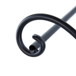 English Elm 24.4x12.6x15.4" Rustic Black Trolley Cart Plant Stand with Pine Shelves, Wheels & Curved Handle for Display W2078P322246