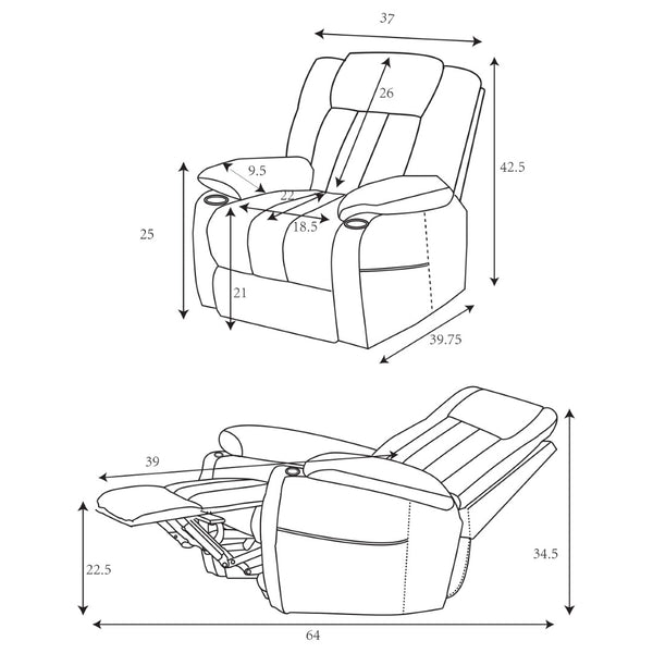 English Elm Beca Power Lift Recliner with Tufted Polyester Upholstery and Usb Port for Living Room B062P441472