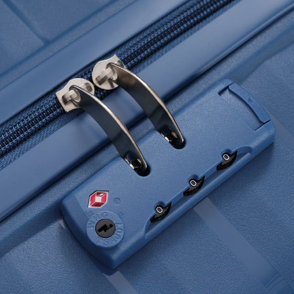 English Elm Premium Polypropylene Hard Shell Luggage Set Three Piece with Tsa Locks Spinner Wheels Blue N726P460073N