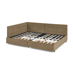 English Elm Full Size Upholstered Tufted Bed Frame - Stylish Sofa Bed With Storage, Brown Velvet Elegance W487S00307