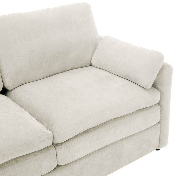 English Elm 101.2" Modular Chenille Sectional Sofa with Tufted Cushions and Deep Seating for Living Room Beige N719S001923A