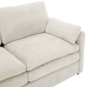 English Elm Cozy Upholstered Sofa Set - Oversized Chenille Cloud Couch With Double Cushion & Ergonomic Arms N719S001921A