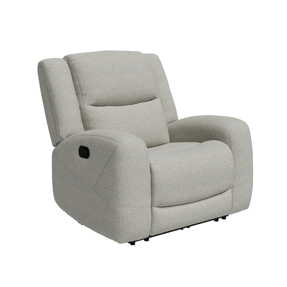 English Elm Beige Manual Recliner - Transitional Style With High-Density Foam, Contoured Arms & Wide Seat Comfort B2741P385046