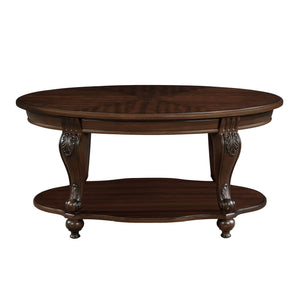 English Elm Living Room Coffee Table Set with Distressed Chipped Wood Top, Solid Wood Legs, Heat-Resistant Veneer Cherry W1202S00002