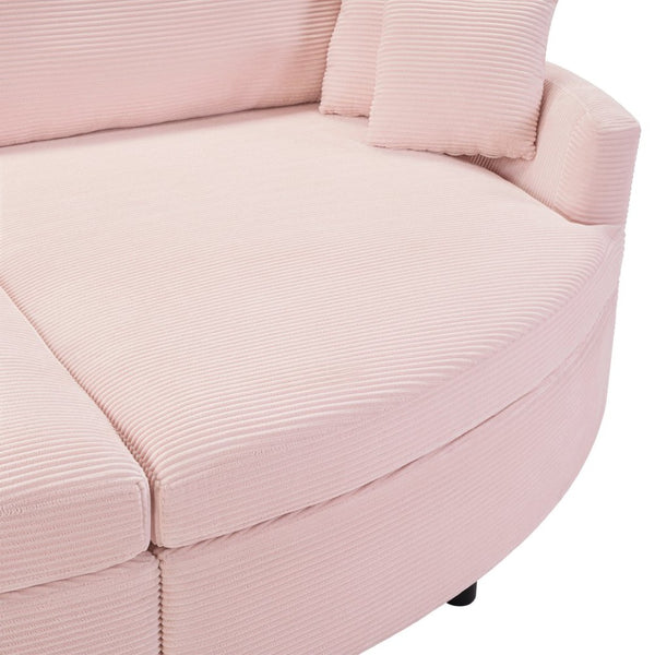 English Elm Oversized Double Chaise Lounge Sofa With Usb Ports - Cozy Pink Upholstered Loveseat For Relaxation N719S002160P-GIGA