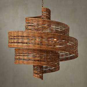 Saisei Grande Chandelier - Stunning Rattan & Wrought Iron Design, Inspired by Cosmic Regrowth & Revival
