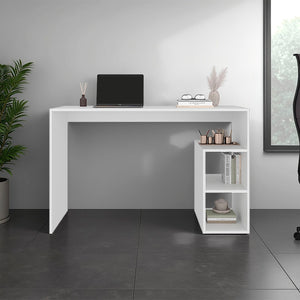 English Elm Benson Writing Desk with Three Open Shelves Wengue Finish Home Office Storage White B097P474291