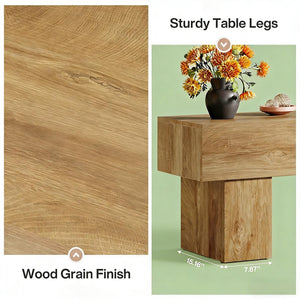 English Elm Practical Geometric Console Table with Matte Black Wood Grain Finish for Entryway or Sofa T3971P454023