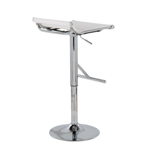 English Elm Mirage Sleek Adjustable Bar Stool with Chrome Base, Mesh Wave Back, 360° Swivel & Height Lift White B202P222327
