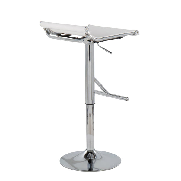 English Elm Mirage Sleek Adjustable Bar Stool with Chrome Base, Mesh Wave Back, 360° Swivel & Height Lift White B202P222327