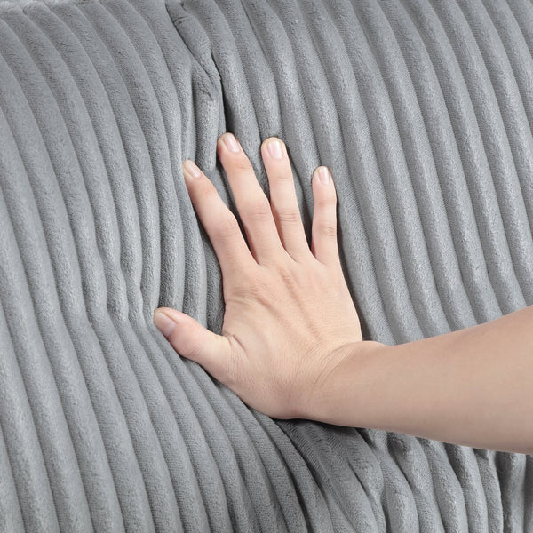 English Elm Living Corduroy Armless Chair with Plush Cushion and Solid Wood Legs — Stylish Modern Accent Seat Gray 40 L x 40 W x 17 H B011P272315