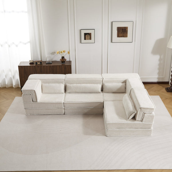 English Elm Compression Mahjong Sofa - Versatile Modular Floor Bed With Memory Foam & Soft Fleece, No Assembly W3723S00023