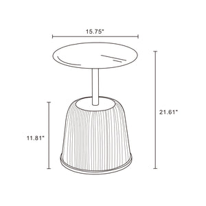 English Elm Anderson Upholstered End Table With Gold Metal Top - Chic Modern Accent For Stylish Living Spaces B365P398481
