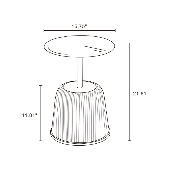 English Elm Anderson Upholstered End Table With Gold Metal Top - Chic Modern Accent For Stylish Living Spaces B365P398481