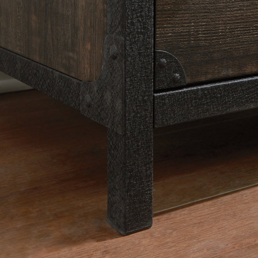 English Elm Lateral File Cabinet With Rustic Brown Finish - Spacious, Secure Storage For Home Or Office Use B356P367830