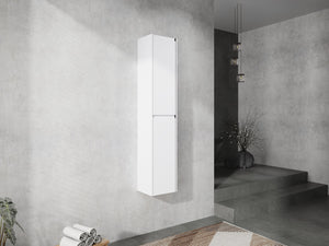 English Elm 12" Bathroom Side Cabinet - Sleek Wall-Mounted Design With Soft-Close Doors For Organized Storage W999S00278