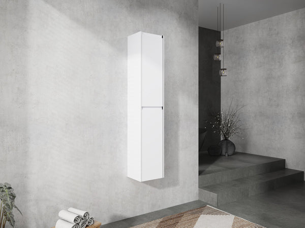 English Elm 12" Bathroom Side Cabinet - Sleek Wall-Mounted Design With Soft-Close Doors For Organized Storage W999S00278