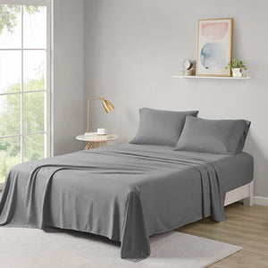 JLA Home Intelligent Design - All Season Soft Touch Sheet Set — Ultra-Soft Microfiber, Wrinkle-Resistant, OEKO-TEX Certified Comfort Charcoal ID20-1077